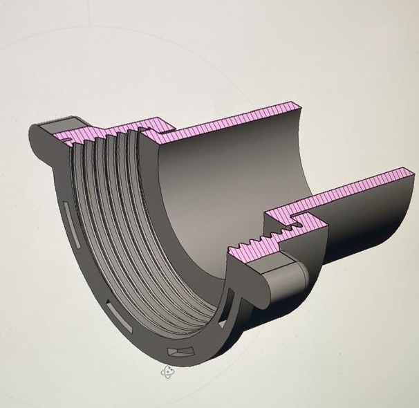 Parametric CAD design of threaded mechanical coupling